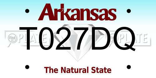 T027DQ Arkansas License Plate
