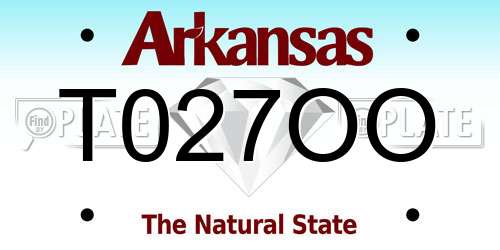 T027OO Arkansas License Plate