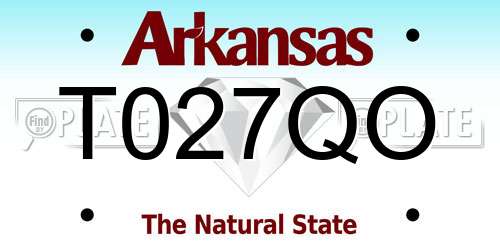 T027QO Arkansas License Plate