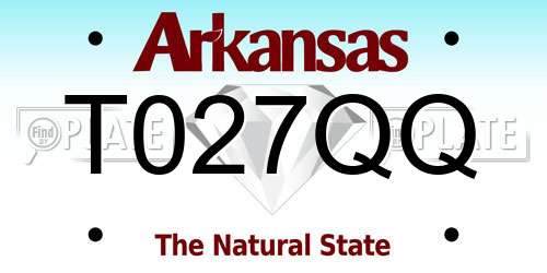 T027QQ Arkansas License Plate