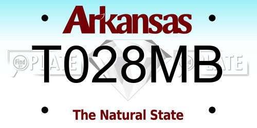 T028MB Arkansas License Plate