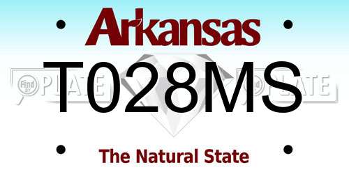 T028MS Arkansas License Plate