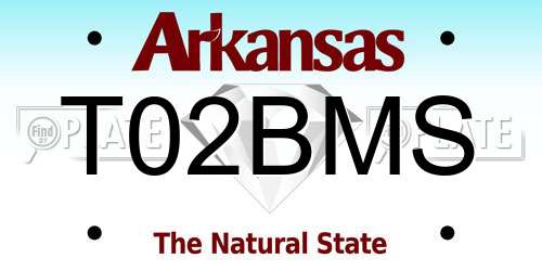T02BMS Arkansas License Plate