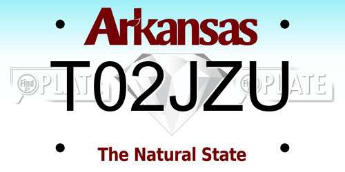 T02JZU Arkansas License Plate