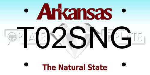 T02SNG Arkansas License Plate