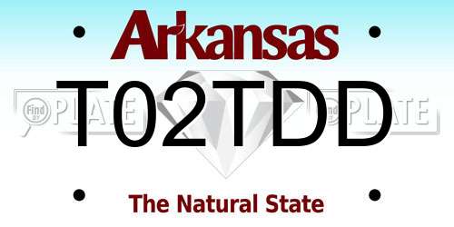 T02TDD Arkansas License Plate