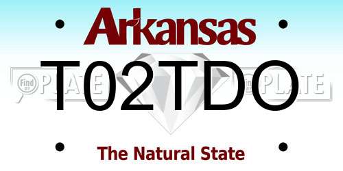 T02TDO Arkansas License Plate