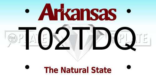 T02TDQ Arkansas License Plate