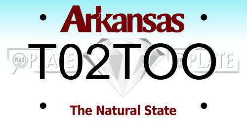 T02TOO Arkansas License Plate