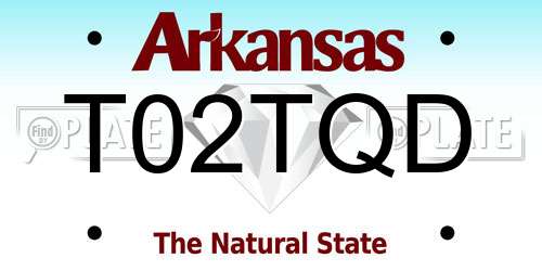 T02TQD Arkansas License Plate