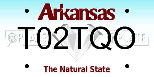 T02TQO Arkansas License Plate