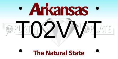 T02VVT Arkansas License Plate
