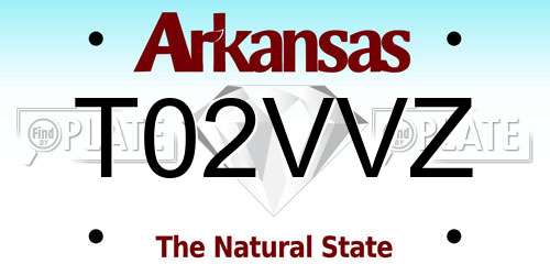 T02VVZ Arkansas License Plate