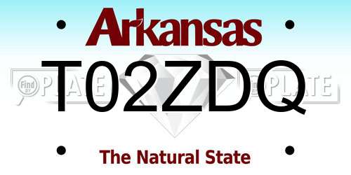T02ZDQ Arkansas License Plate