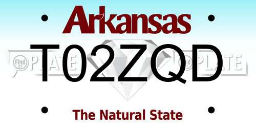T02ZQD Arkansas License Plate