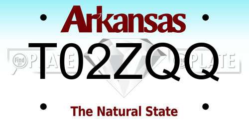 T02ZQQ Arkansas License Plate