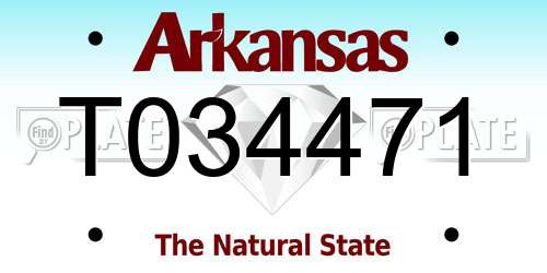 T034471 Arkansas License Plate