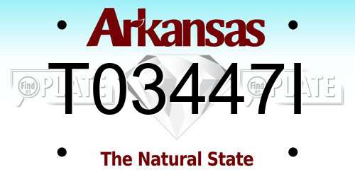 T03447I Arkansas License Plate