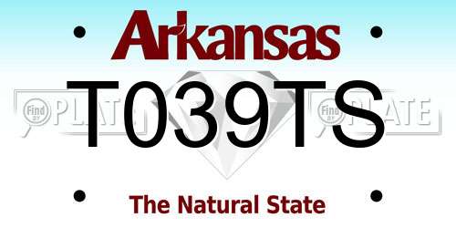 T039TS Arkansas License Plate