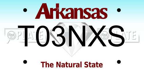 T03NXS Arkansas License Plate