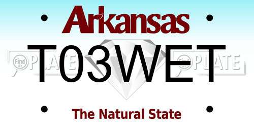 T03WET Arkansas License Plate