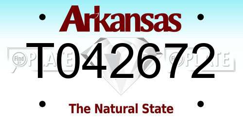 T042672 Arkansas License Plate