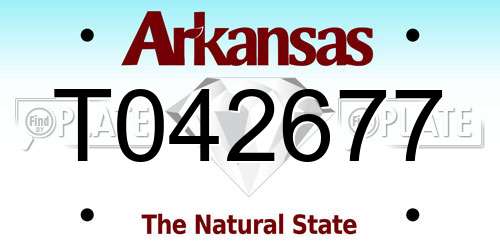 T042677 Arkansas License Plate
