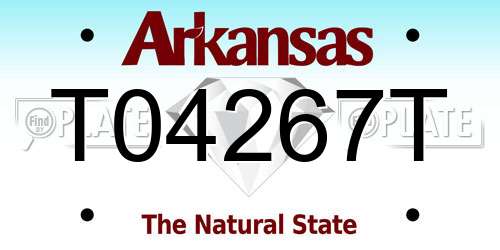 T04267T Arkansas License Plate