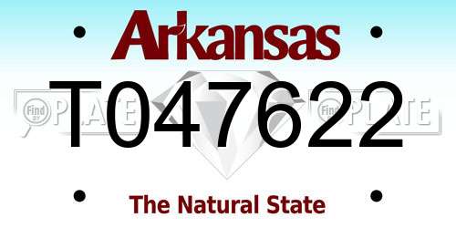 T047622 Arkansas License Plate