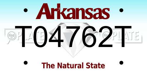 T04762T Arkansas License Plate