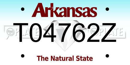 T04762Z Arkansas License Plate