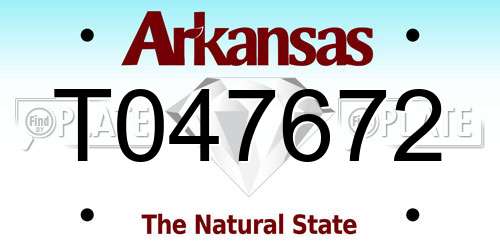 T047672 Arkansas License Plate