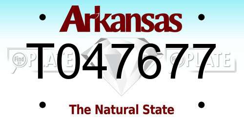 T047677 Arkansas License Plate