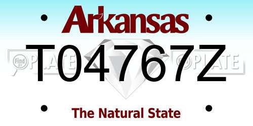 T04767Z Arkansas License Plate