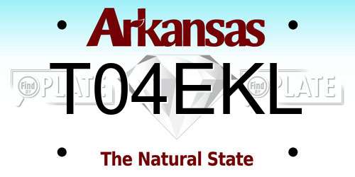 T04EKL Arkansas License Plate