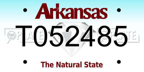 T052485 Arkansas License Plate