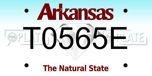 T0565E Arkansas License Plate