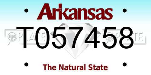 T057458 Arkansas License Plate