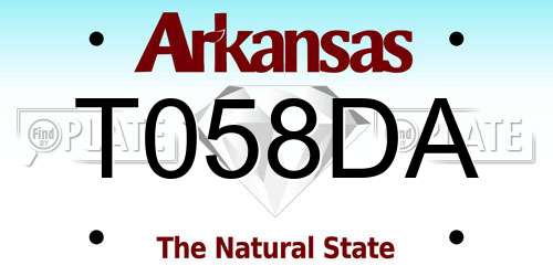 T058DA Arkansas License Plate