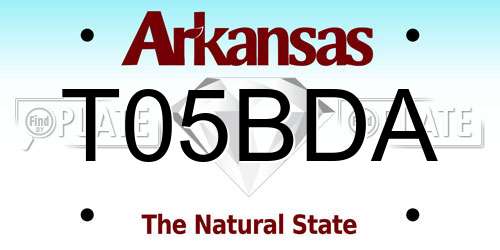 T05BDA Arkansas License Plate
