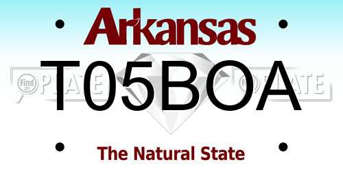 T05BOA Arkansas License Plate