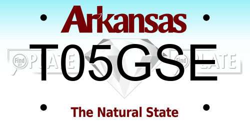 T05GSE Arkansas License Plate