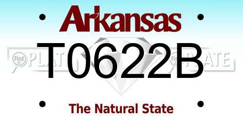 T0622B Arkansas License Plate