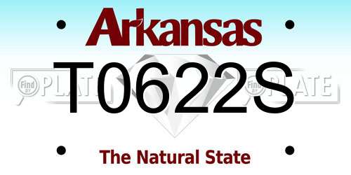 T0622S Arkansas License Plate