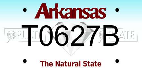T0627B Arkansas License Plate