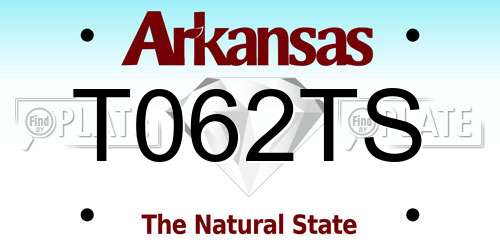 T062TS Arkansas License Plate