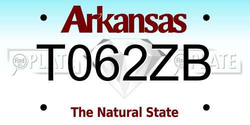 T062ZB Arkansas License Plate