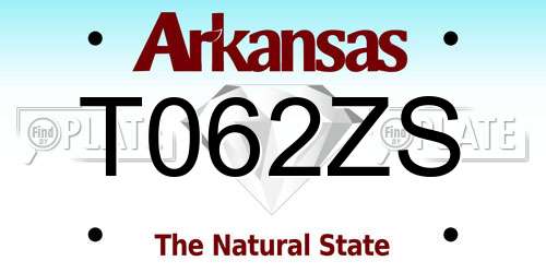 T062ZS Arkansas License Plate