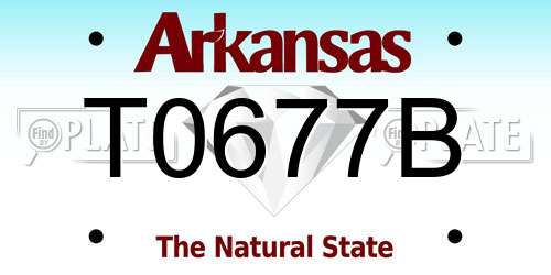 T0677B Arkansas License Plate