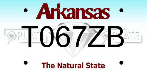 T067ZB Arkansas License Plate